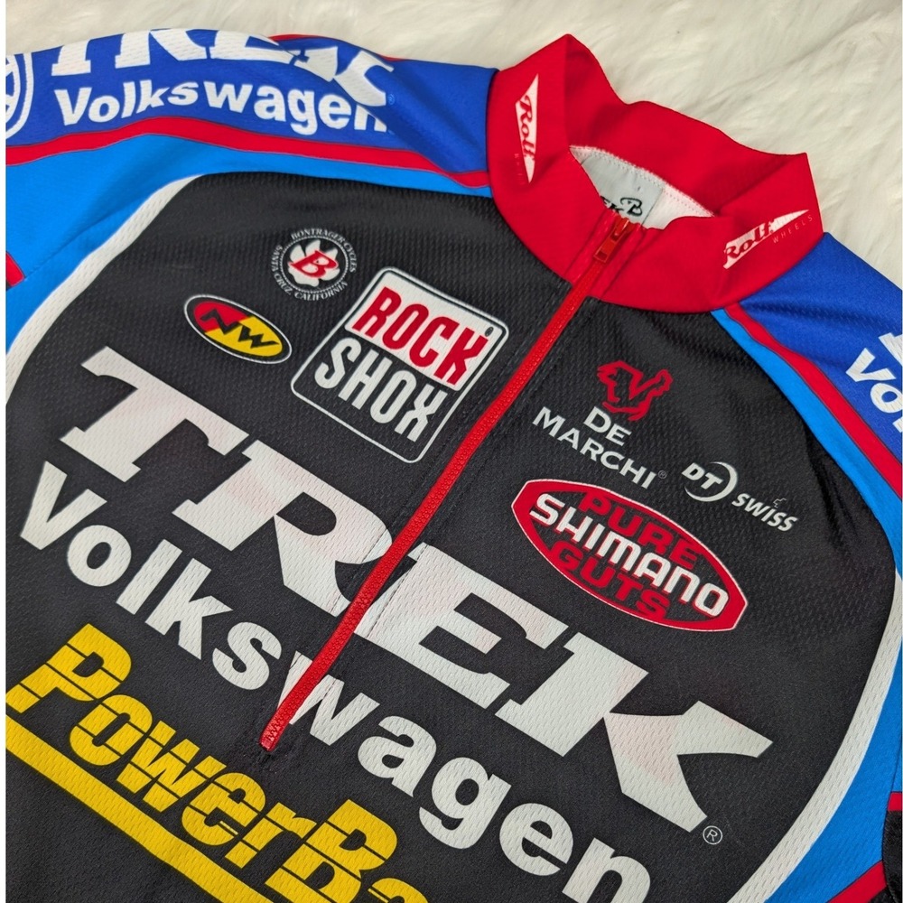 Trek Cycling Jersey Men XXL Black Blue Volkswagen RockShox Shimano PowerBar